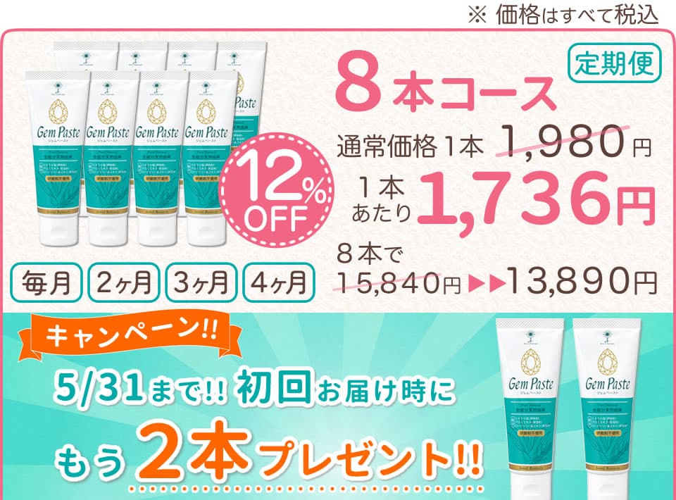 ジェムペースト-定期便8本コース